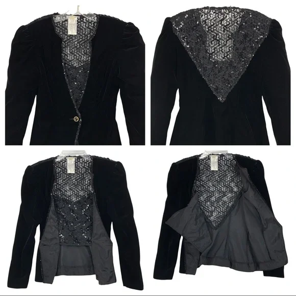 Vintage- Exquisite Rich Black Jacket- Made in the USA Union Made - Picture 10 of 14